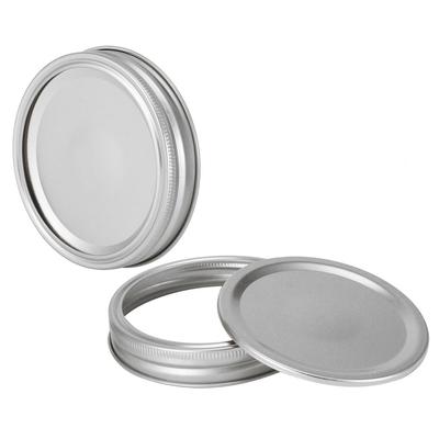 Coperchi per Conserve in Barattoli di Vetro a Due Pezzi Rotondi Coperchio Sigillante per Contenitori per Alimenti Accessorio da Cucina(10 Pezzi Anello Circolare Argento 70mm+Piastra di Copertura )