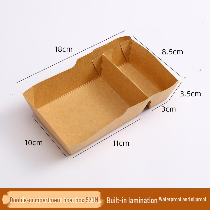 Kraft Paper Disposable Lunch Box - Rectangular Takeaway Box for Fried Chicken, Steak, BBQ, Snacks, and Meals