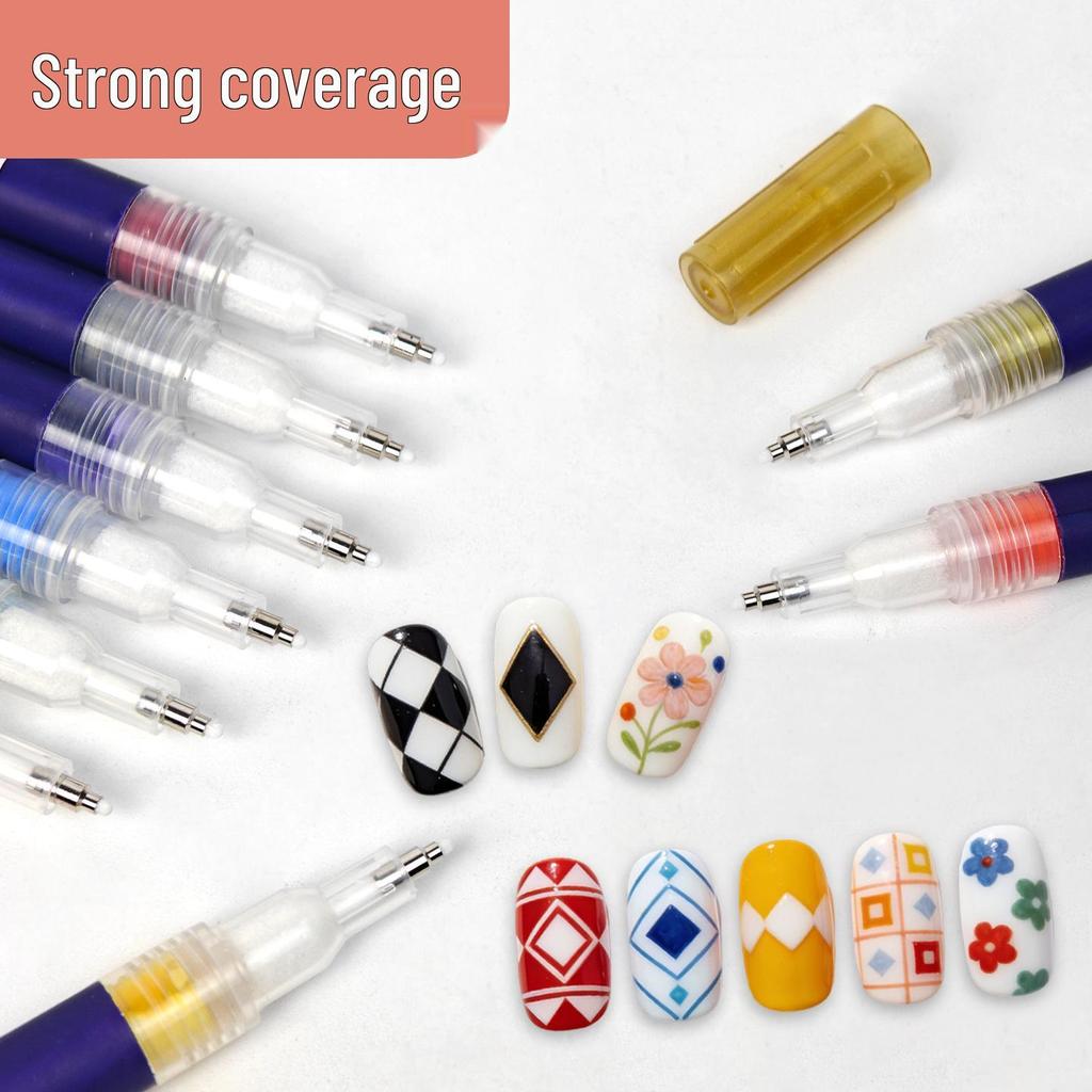 Nail Art Pen Set: 12-Color Quick-Dry Acrylic Markers for DIY Nail Design