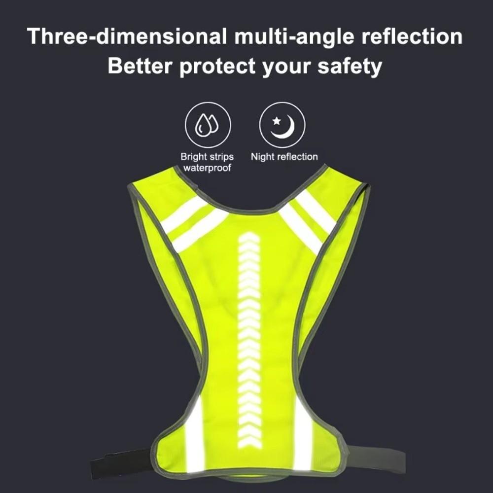 Reflective Cloth Reflective Vest Adjustable Fit Safety Jacket Protective Vest Running Jogging