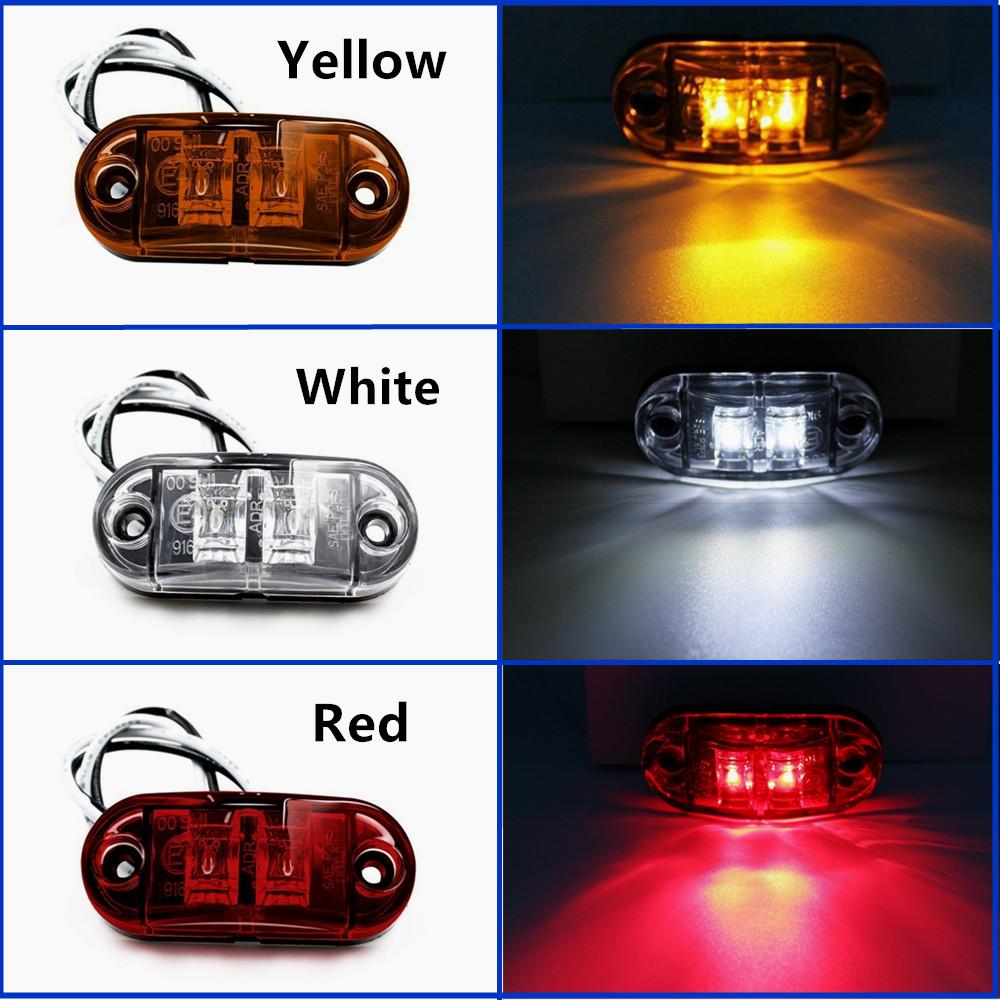 10PCS Universal Warnleuchten LED Diode Licht 12V 24V Anhänger Lkw Semaphore Gelb Weiß Rot LED Seite marker Lampe Zubehör