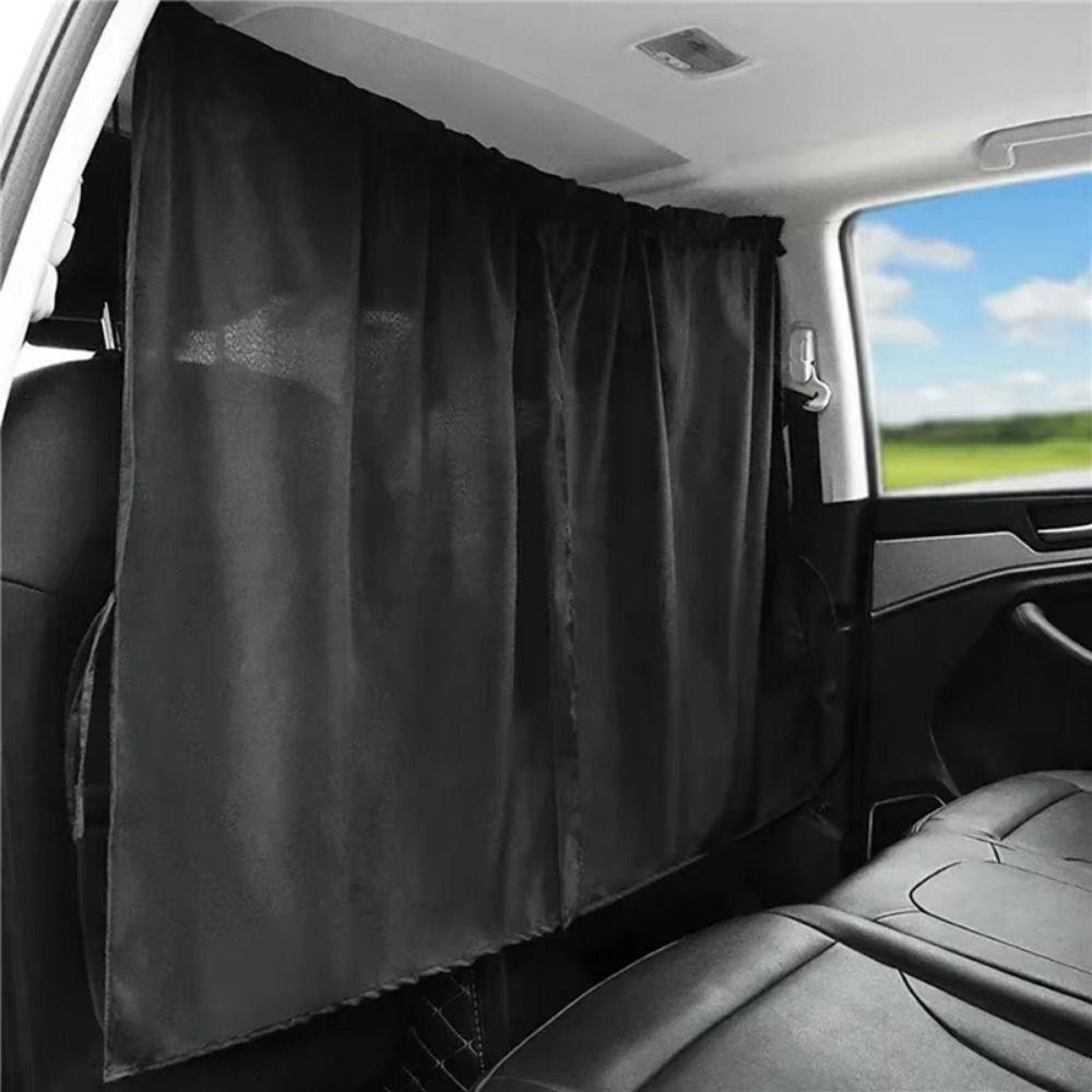 2/4Pcs Retractable Car Privacy Partition Curtain Black Seat Divider Curtain Rear Seat
