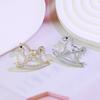 Luxurious Zodiac Horse Brooch: Women's Elegant Wooden Horse Pin - High-End Fashion Accessory for Clothing and Suits