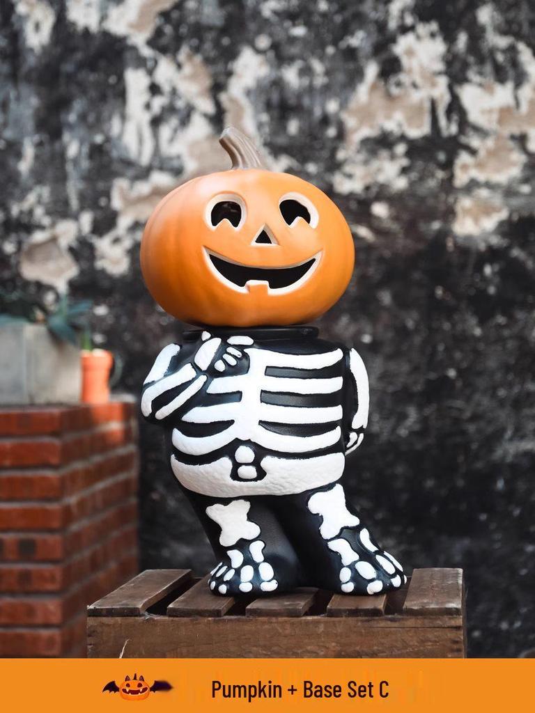 Luminous Halloween Pumpkin Lantern Decoration - Large Outdoor Display for Shopping Malls and Events
