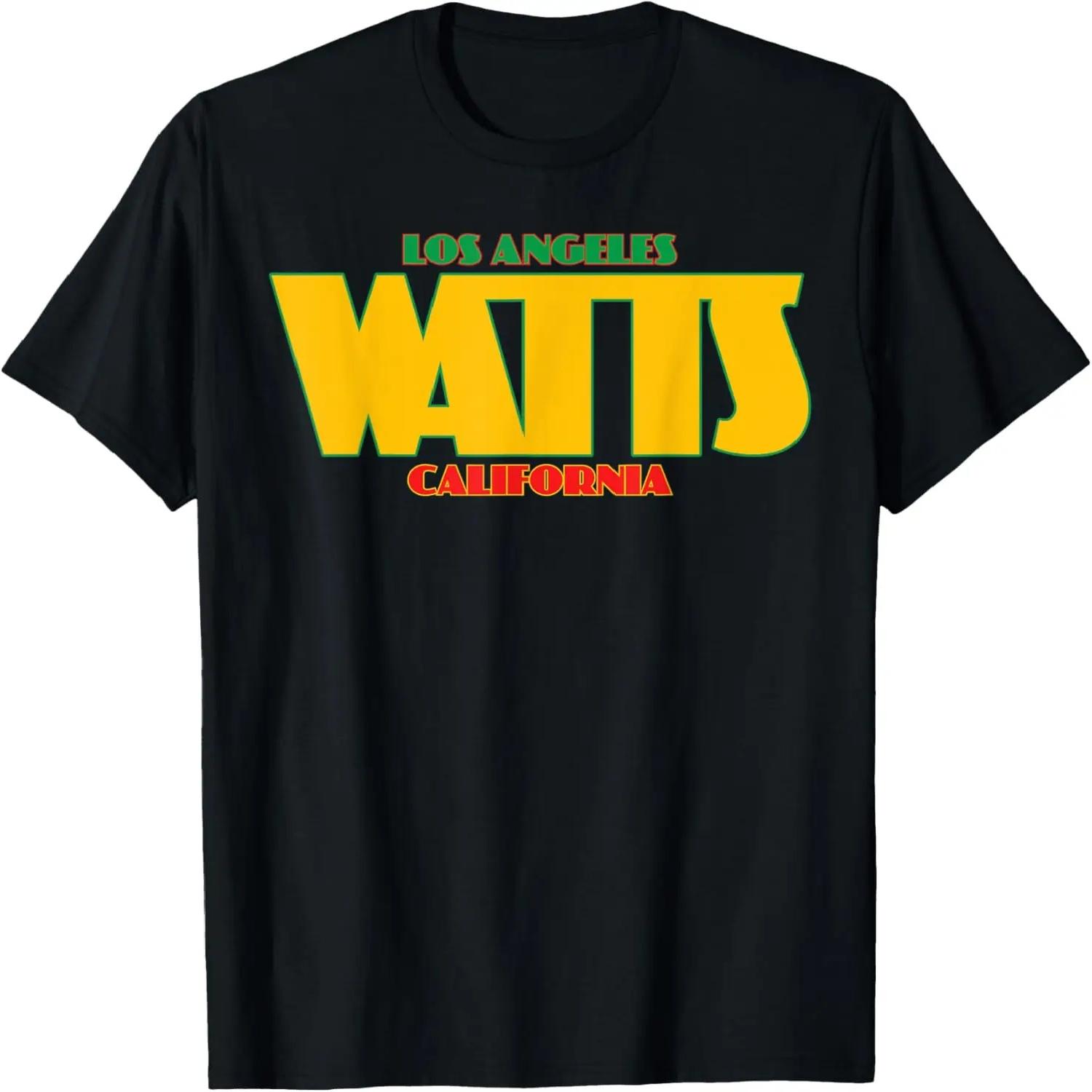 Los Angeles Watts California USA Retro Vintage Typography T-Shirt S чёрный