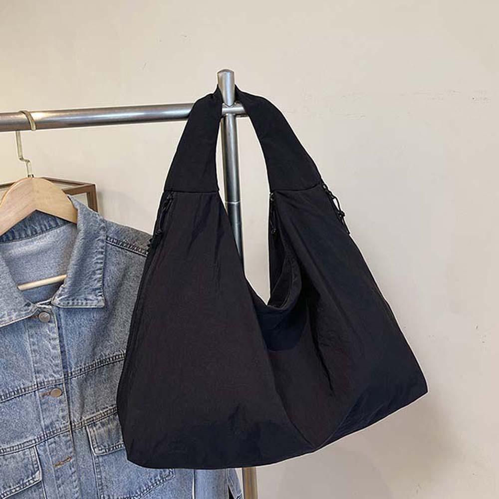 Multi-Pocket Nylon Shoulder Bag Casual Storage Pouch Versatile Large Capacity Tote Bag Outdoor