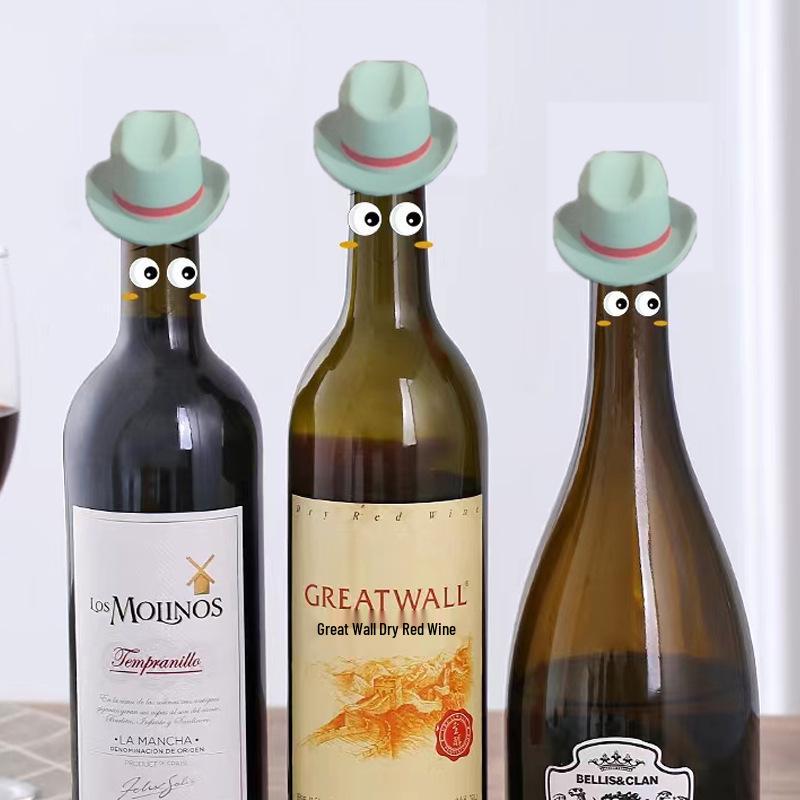 Top Hat Silicone Wine Bottle Stopper - Cross-Border Cap Seal for Red Wine
