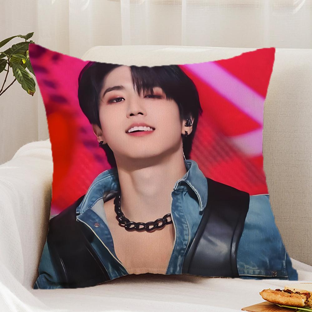 Singer HHan JJisung Boy Cushion Cover Premium Comfort Reversible Pillow Cover  Dual  Use Design for Home  Car