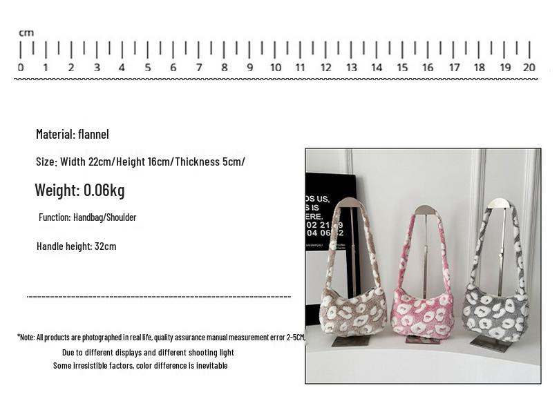 Damen Blumenmuster Plüschkissen Umhängetasche - Herbst/Winter