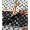 Daks Black Dd Chain Pattern Silk Square Scarf Dcsc2f021bk
