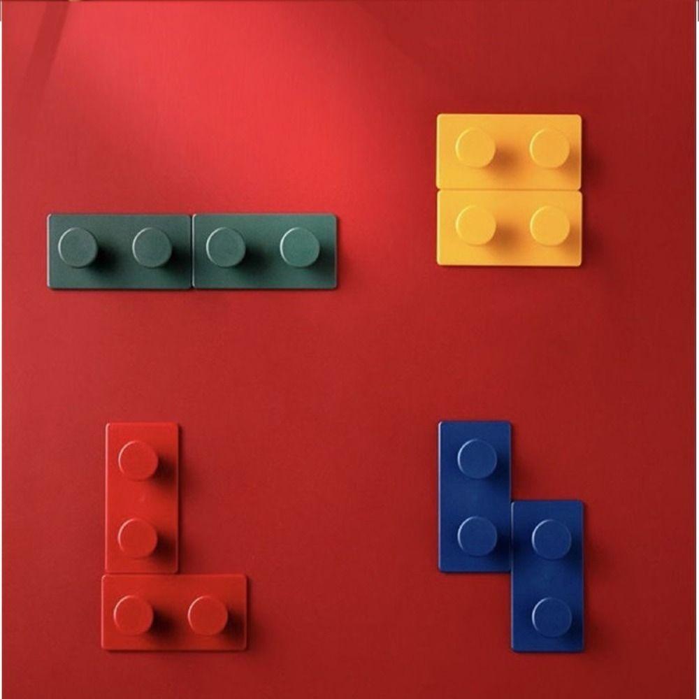 Simple Four Color Suit No Punching Hanging Clothes Building Block Strong Adhesion Coat Hook Hook Key Hook Kitchen Accessories