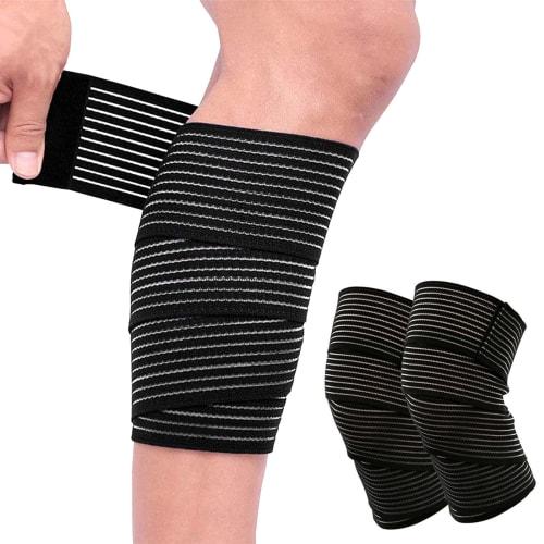 

DFsucces Поддерживающий бандаж, набор из 2 штук, 150 см, для локтей, запястий, лодыжек и многого другого, один размер подходит всем, регулируемый, нескользящий, дышащий, теплый и