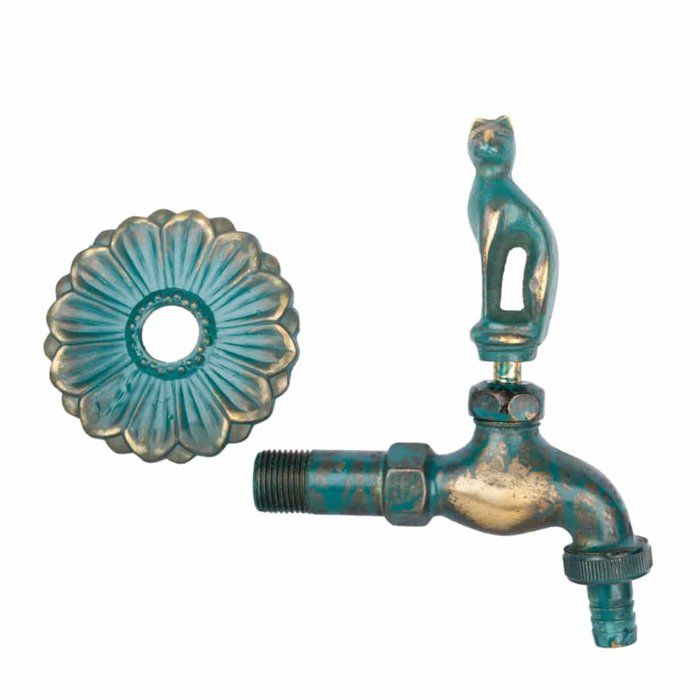 Robinet de jardin nostalgique Chat patiné 1/2"