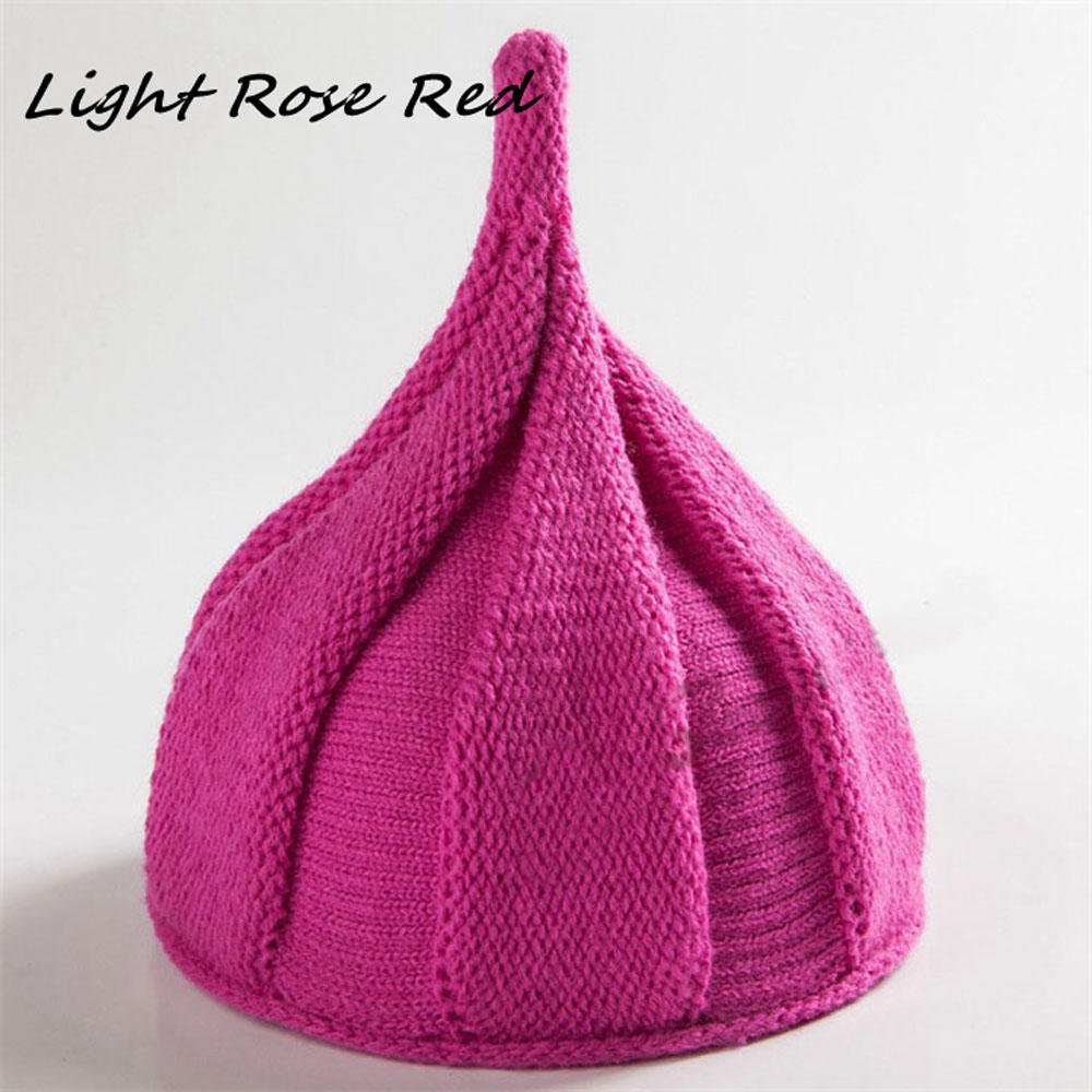 Funny Warm Winter Beanie Knitted Wool Windmill Caps Twisted Flower Pointed Hats