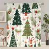 Cartoon Christmas Tree Printed Curtains Pole Bag Decorations Daily Home Room Curtain Polyester