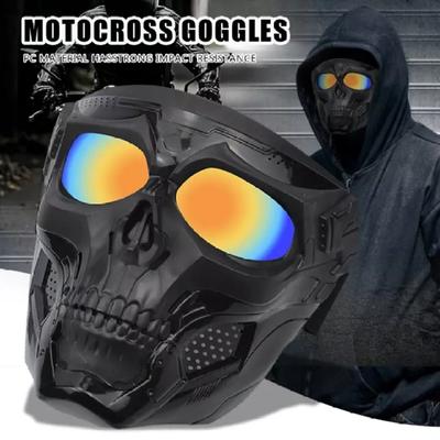 Skull Ghost-shape Goggles Face Cover For Outdoor Sports Off-road Motorcycle Helmet Goggles