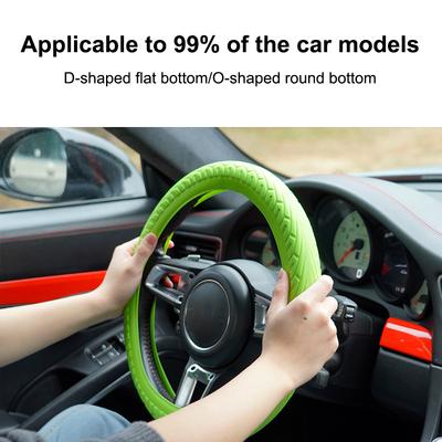 Cubierta Universal Antideslizante de Silicona para Volante de Coche, Textura Elástica, Forma D, Cubiertas para Volante, Accesorios de Decoración para Coche