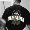 Letní nová pánská bavlněná trička s potiskem písmen Volná neformální velká pro fitness prodyšná sportovní pánská módní bavlněná trička