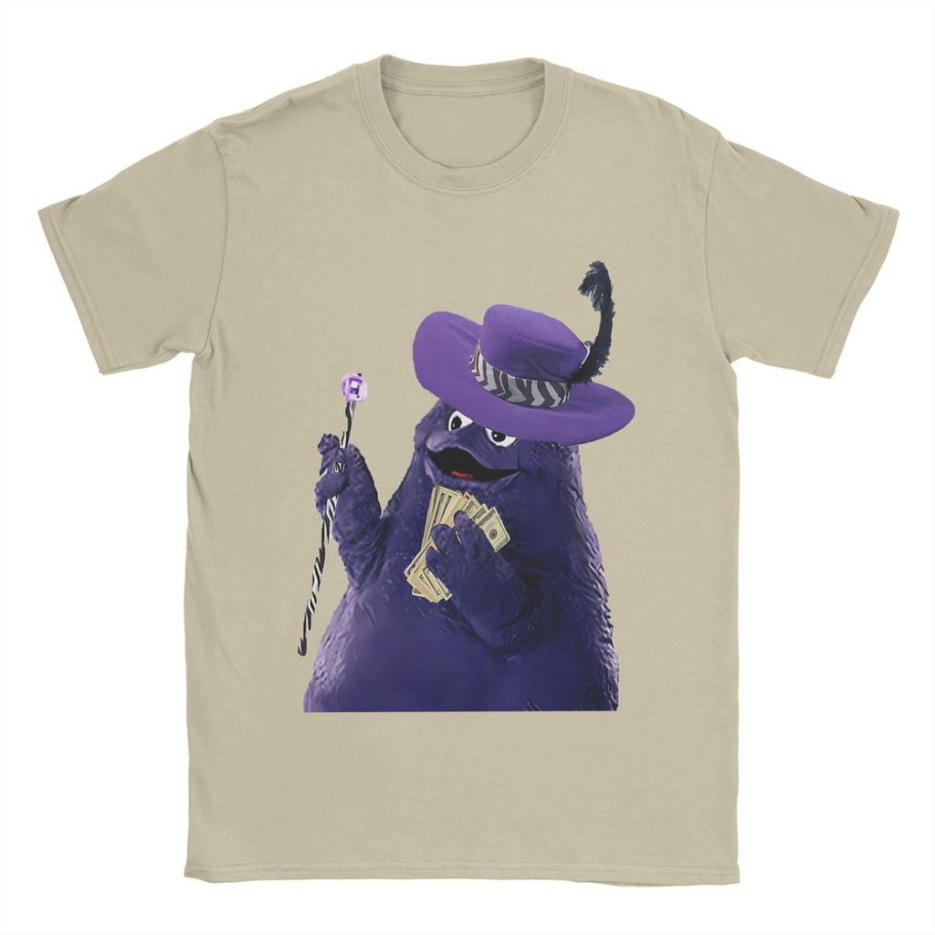 Men's Grimace T Shirts Pure Cotton Clothes Funny Short Sleeve Crew Neck Tee Shirt Plus Size T-Shirts