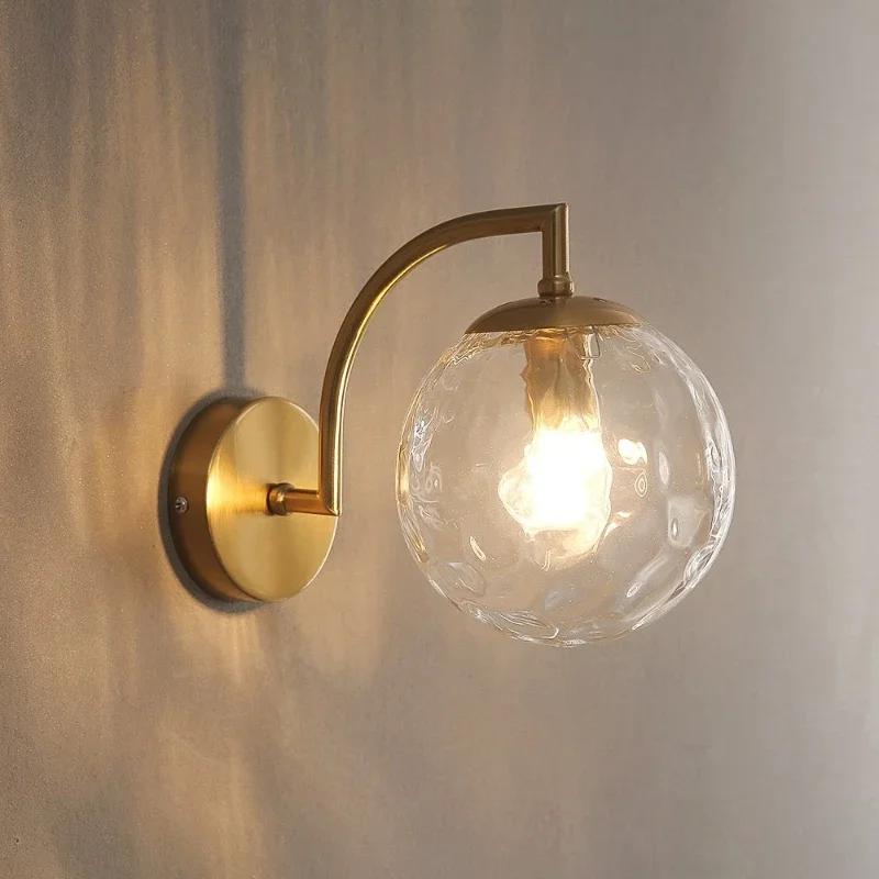 Colored Water Patterned Glass Restaurant Wall Lamp Modern Nordic Bedside Dining Table Door Wall Light LED Luster Atmosphere Lamp