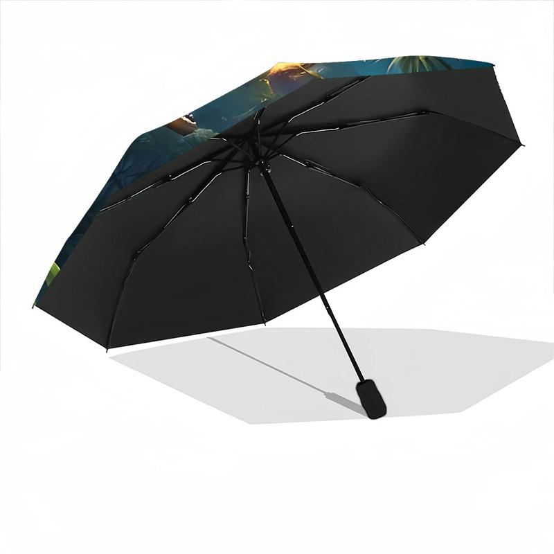 1pc Dinosaur Galaxy Automatic Folding Umbrella, Sturdy And Durable Automatic Folding Umbrella with 8 Ribs, Convenient for Outdoor Use094