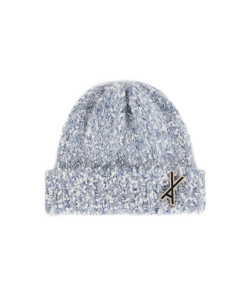 Bajal Va Brooch Heathered Knit Beanie Blue
