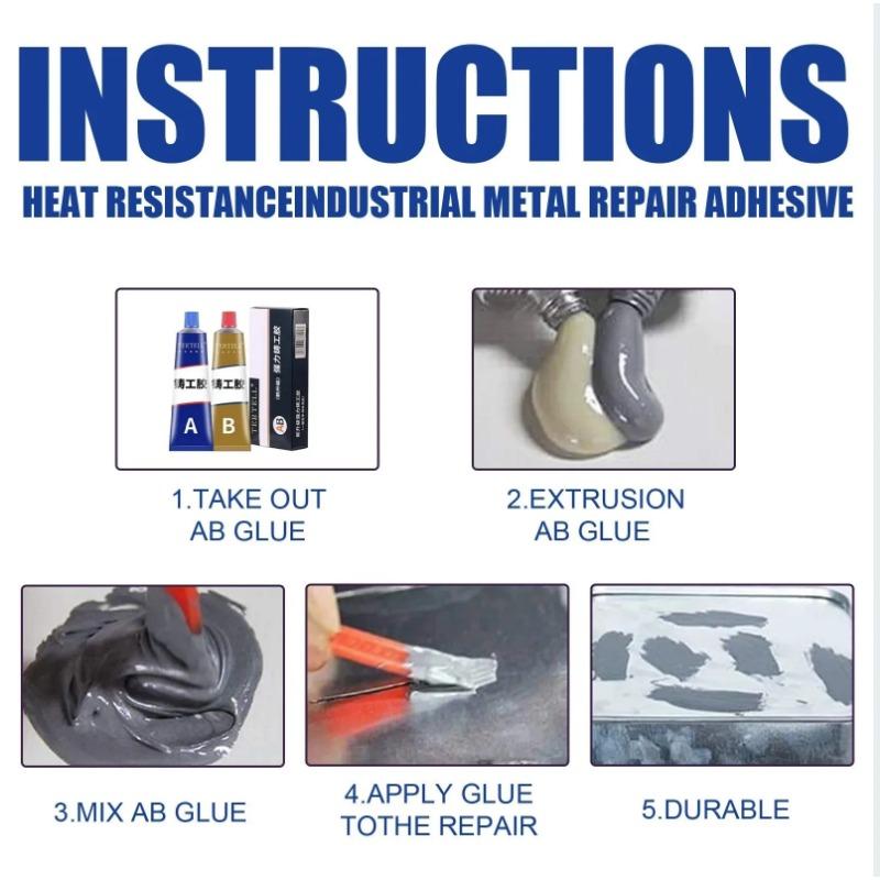 Metal Repair Epoxy Glue, Cold Weld Steel Putty, Heat Resistant Sealant, Casting Defect Filler, Heavy Duty Metal Adhesive