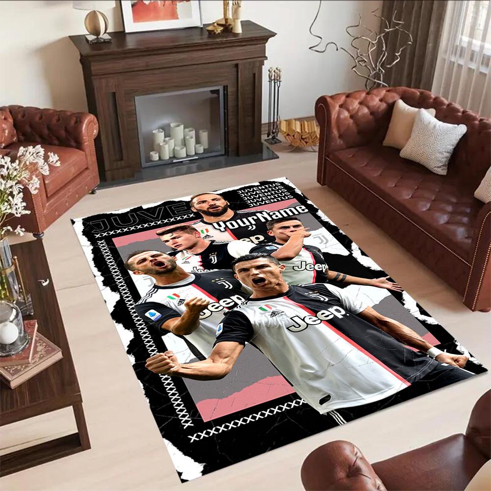 Juventus Customize Text Floor Mat Design for Dining Room Foyer Decorate Room Hallway Antislip Carpet Anime Office Decor Wedding Party Gift
