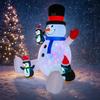 6.89FT Inflatable Snowman Hat Penguin Set Toy Xmas Yard Decoration Festive Gift LED Lit Christmas Supplies Home Decor Ornament