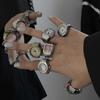 Simple Creative Men Elastic Strap Women Fashion Jewelry Watches Rings Quartz Finger Rings Zinc Zinc Alloy