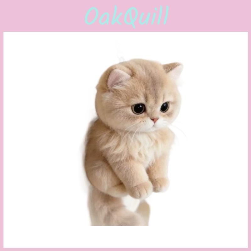 Cartoon Cat Plush Pendant With Gentle Short Fur For Backpack And Keyring Use