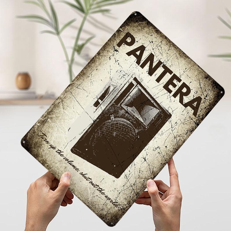 

Pantera Music Metal Poster Customized Wall Art Retro Vintage Tinplate Signs for Aesthetic Room Decor Men Modern Home Decoration 7.9x11.8In(20x30cm)