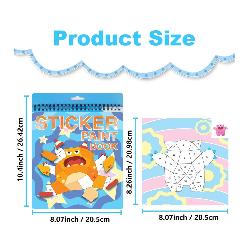 1PCS Sticker Book Crafts for Kids Ages 4-8, Sticker by Number for Brain games,Gifts,Travel Toy