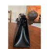 2025 First-Gen Mini Black Kelly Bag: High-End Versatile Leather Handbag with Silver Buckle