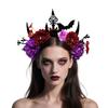 Halloween Party Hairband Roleplay Accessory Headpiece with Dark Series Flower For Costume Event Masquerades Party Wear