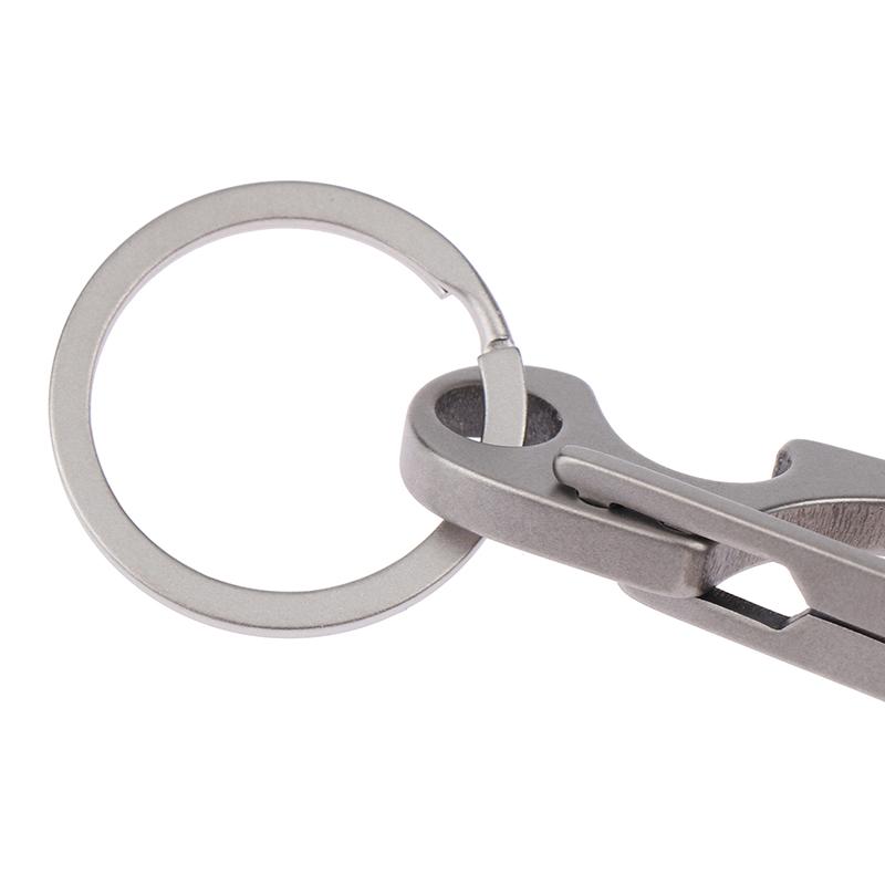1Pc Titanium Alloy Carabiner Multi-Function Keychain Outdoorwaist Hanging Chain Ring Buckle Beer Bottle Opener Edc Tool