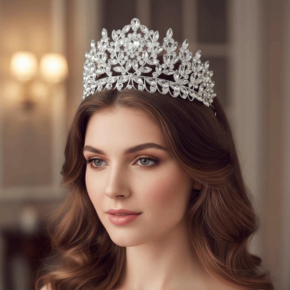 Zinc Zinc Alloy Bridal Crowns Rhinestone Queen Princess Tiara Luxury Wedding Crown  Pageant Prom