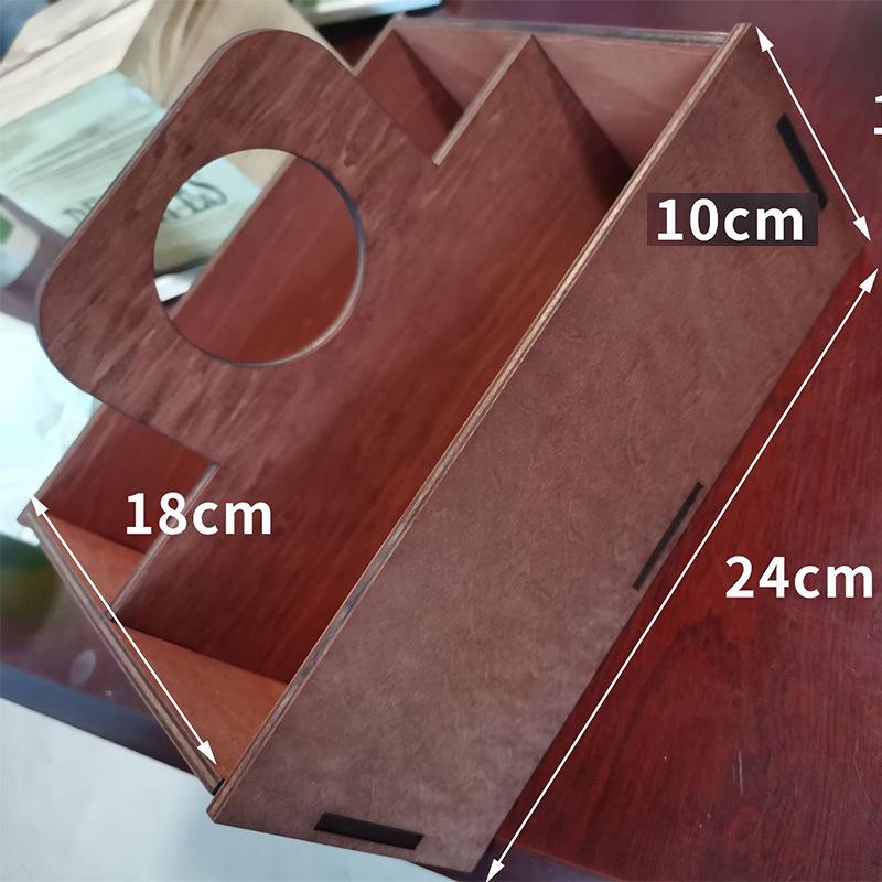 Hand-Carried Wooden Gift Box with Dividers - Solid Pine & Bamboo Wood