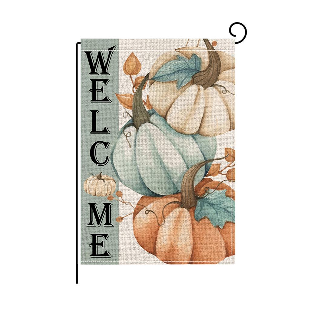 Flax Garden Flag Autumn Pumpkin Double-sided Printed Garden Decoration Small Flag Outdoor Display Flag