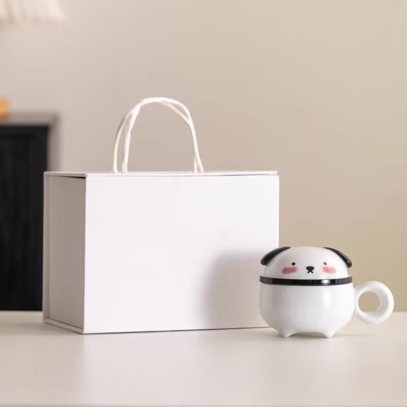 Guochao Panda Tea Cup Tea Separation Cup Ceramic Filter Water Cup With Lid Special Personal