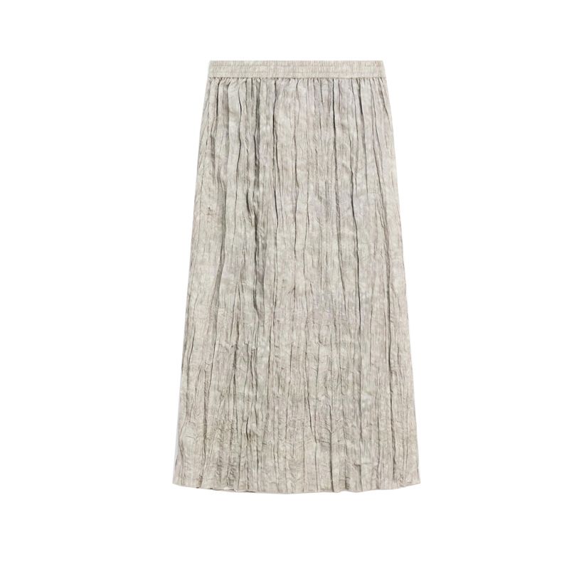 MD Spring/Summer New Arrival Women's Clothing French Style Temperament Commute Style Texture Ruched Draping Effect Skirt 5224861