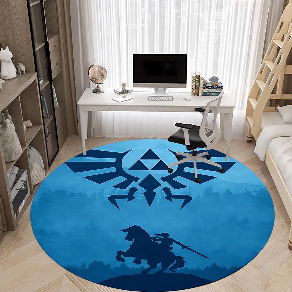 1 Stück Legend of Zelda Büro Runder Teppich, Schlafzimmer Wohnzimmer Heimdeko, Zimmer Deko, Offic a1016220