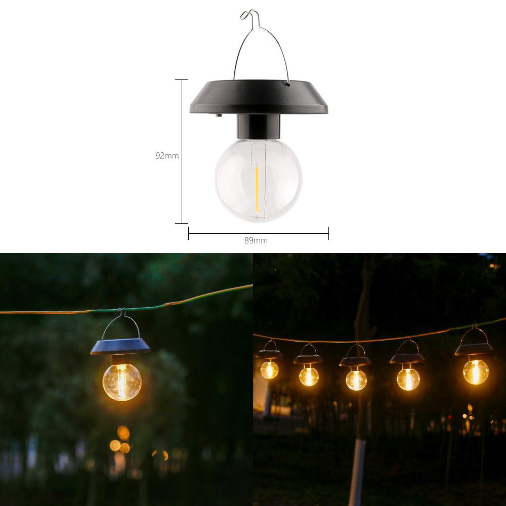 

Solar Hanging Lanterns Outdoor Waterproof Solar-Powered Light for Outside Garden Patio Porch Balcony Decor Solar Tungsten Bulb 1pcs
