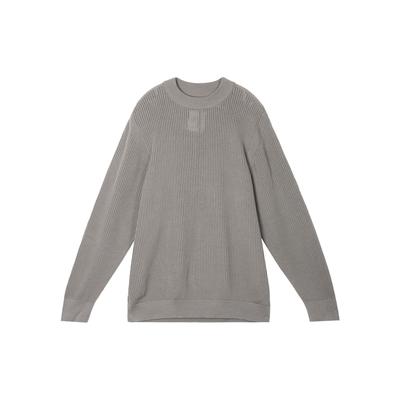 Solid Round Neck Long Sleeve Knit Sweater Men Sweaters Wolf-Grey DN4102-012