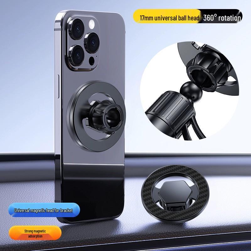 Ice Armor MagSafe Magnetic Phone Holder - Universal 17mm Ball Head for Car & Desktop.