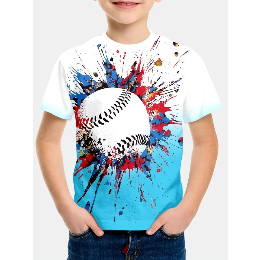 Baseball T-Shirt for Boy Short Sleeve Children's Clothing Boys Summer Casual T-Shirt O-Neck Girl Clothes Fashion Child T-Shirt
