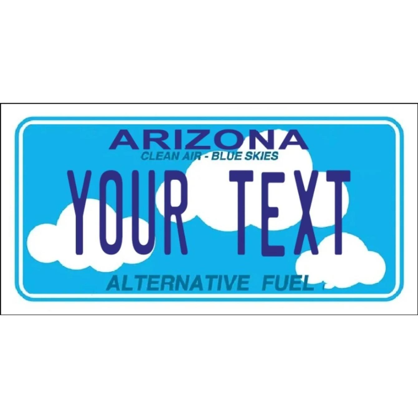 

Personalized 12x6 Arizona License Plate Wall Art Custom Distinctive Design Text білий