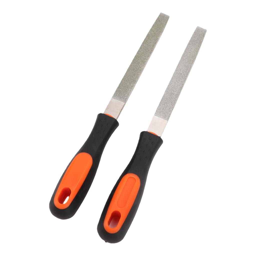 2 Pcs Metal File 6 Inch Alloy Steel Flat Hand Metal File with Anti Slip Handle for Deburring Trimming Chamfering