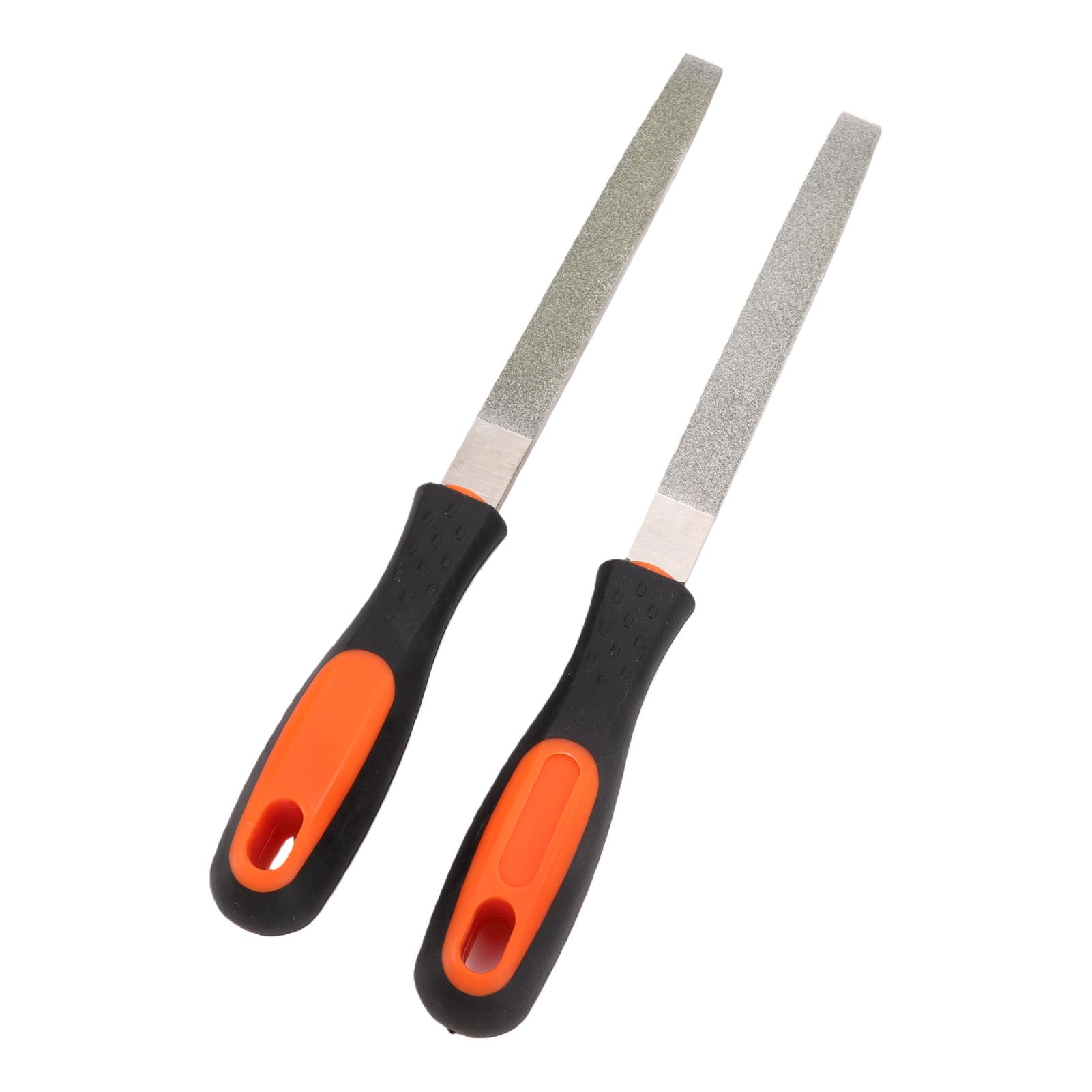 2 Pièces Lime Métal 6 Pouces Acier Allié Plate Manuelle avec Manche Antidérapant pour Ébavurage Tronçonnage Chanfreinage gray