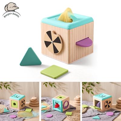 Giocattoli Montessori per Bambini Scatola Magica di Fazzoletti in Legno Giocattoli Educativi Sensoriali Esercizio delle Dita Busy Board Gioco Nuovo Regalo per Bambino